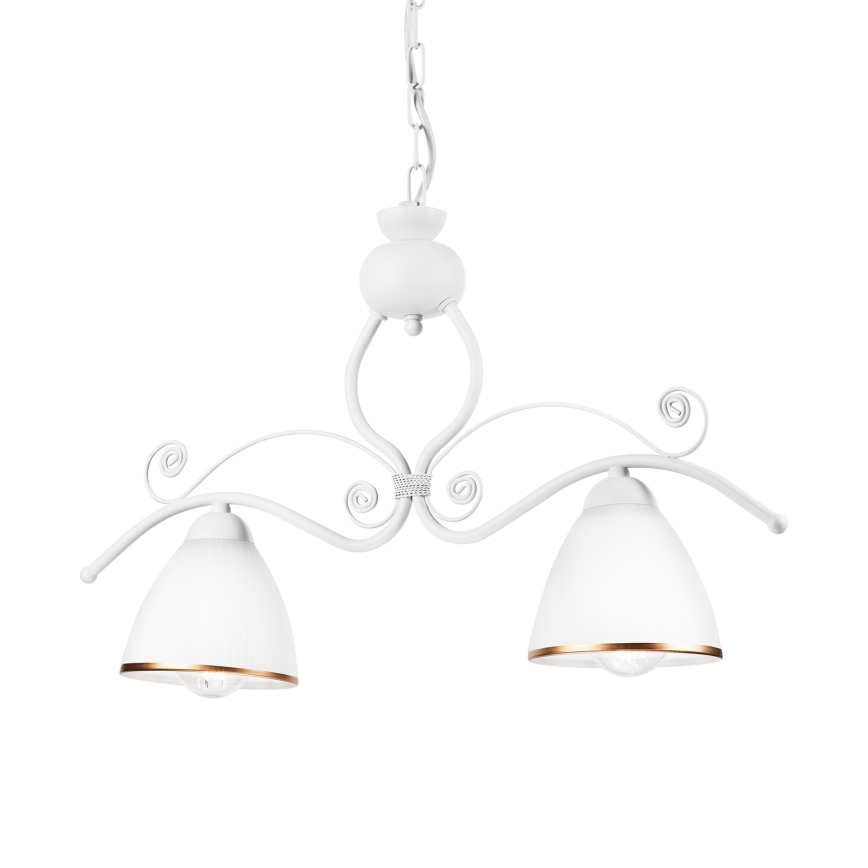 Hanglamp aan een ketting RETRO 2xE27/60W/230V mat wit