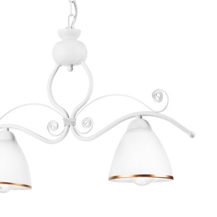 Hanglamp aan een ketting RETRO 2xE27/60W/230V mat wit