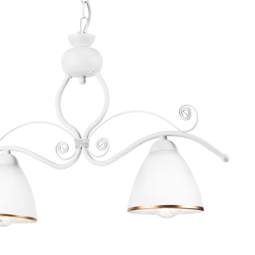 Hanglamp aan een ketting RETRO 2xE27/60W/230V mat wit