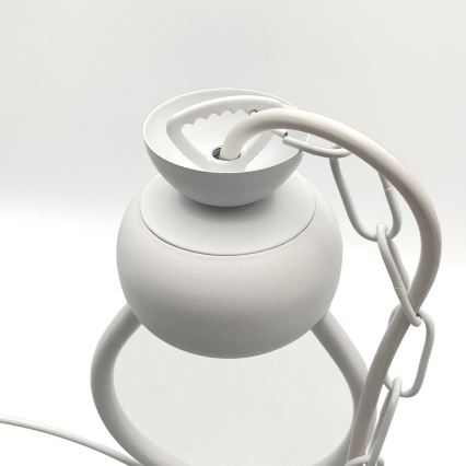 Hanglamp aan een ketting RETRO 2xE27/60W/230V mat wit