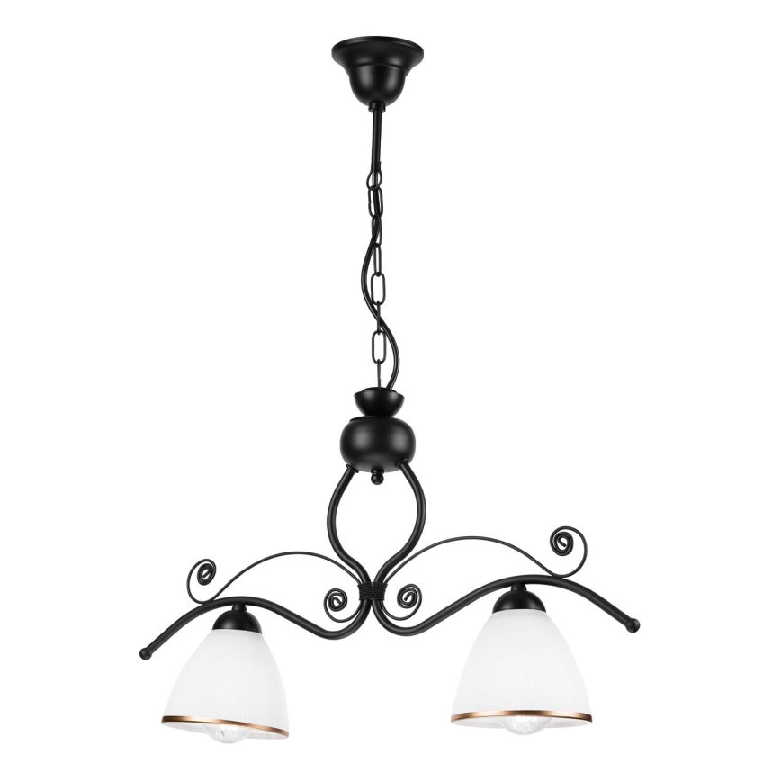 Hanglamp aan een ketting RETRO 2xE27/60W/230V mat zwart