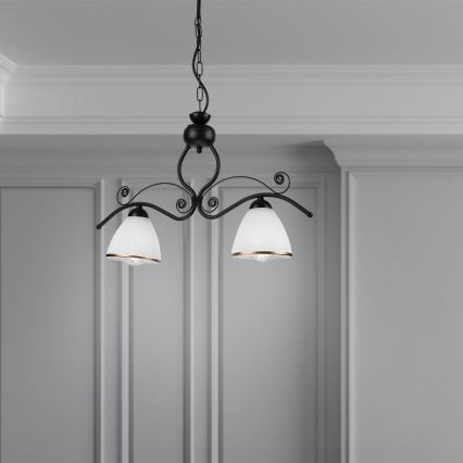 Hanglamp aan een ketting RETRO 2xE27/60W/230V mat zwart
