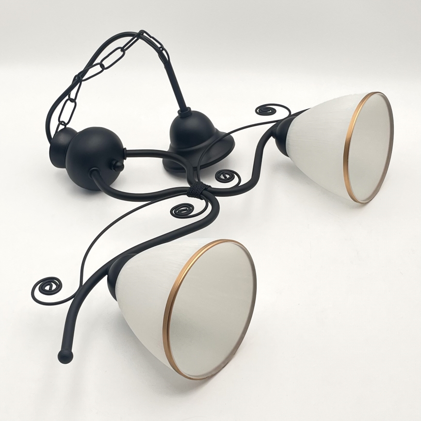 Hanglamp aan een ketting RETRO 2xE27/60W/230V mat zwart