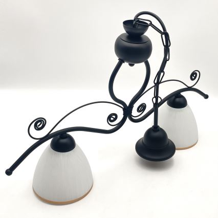 Hanglamp aan een ketting RETRO 2xE27/60W/230V mat zwart