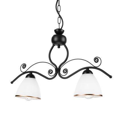Hanglamp aan een ketting RETRO 2xE27/60W/230V mat zwart