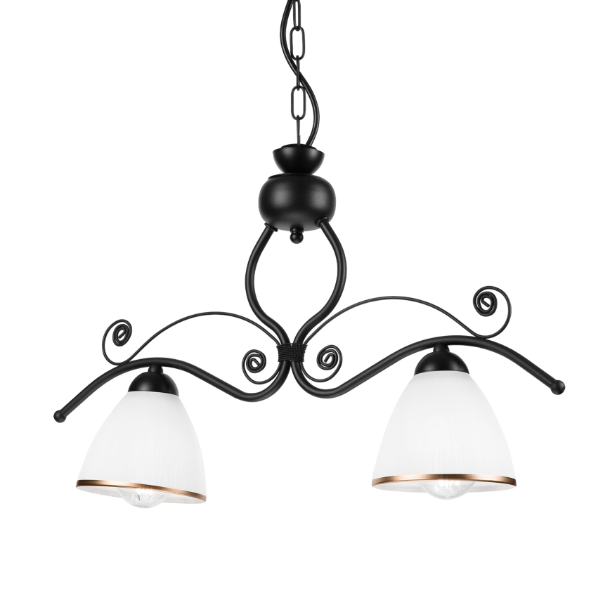 Hanglamp aan een ketting RETRO 2xE27/60W/230V mat zwart