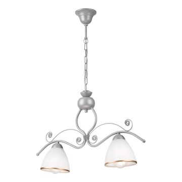 Hanglamp aan een ketting RETRO 2xE27/60W/230V zilver