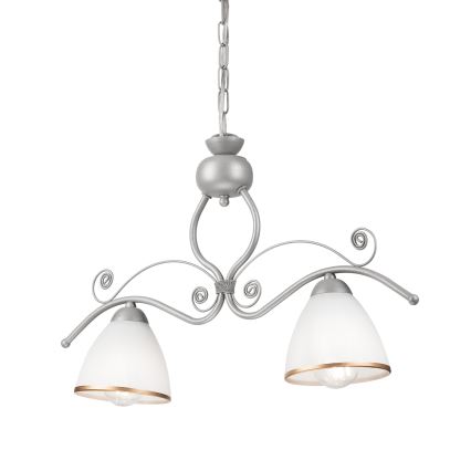 Hanglamp aan een ketting RETRO 2xE27/60W/230V zilver