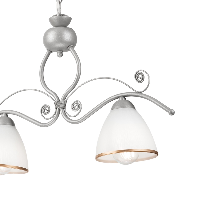 Hanglamp aan een ketting RETRO 2xE27/60W/230V zilver