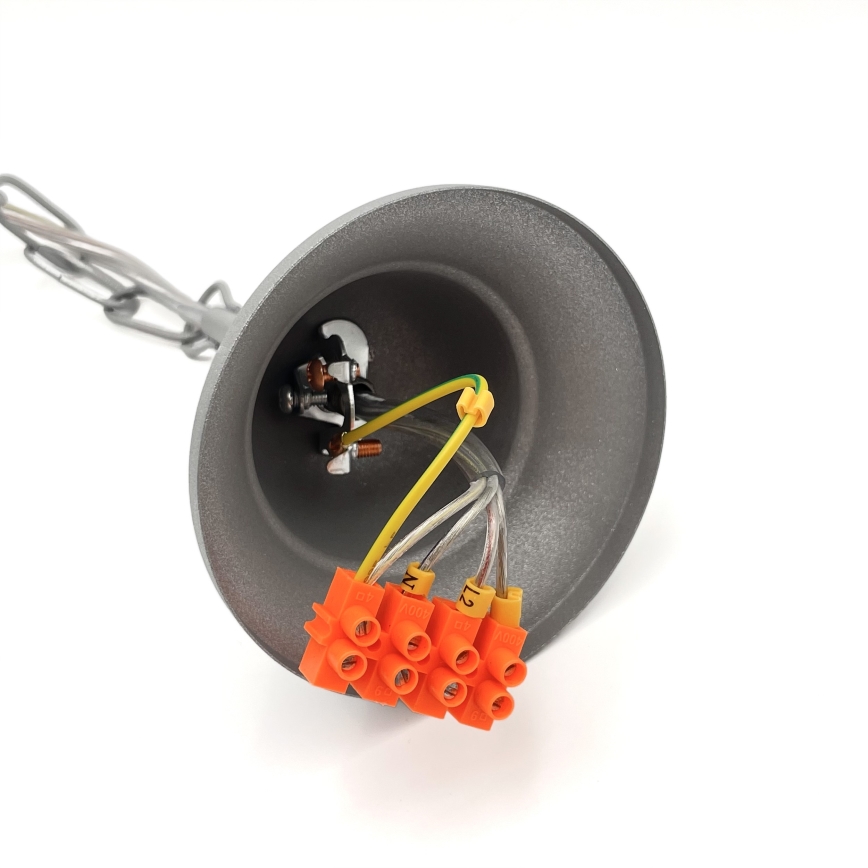 Hanglamp aan een ketting RETRO 2xE27/60W/230V zilver