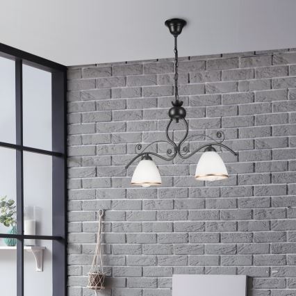 Hanglamp aan een ketting RETRO 2xE27/60W/230V zwart