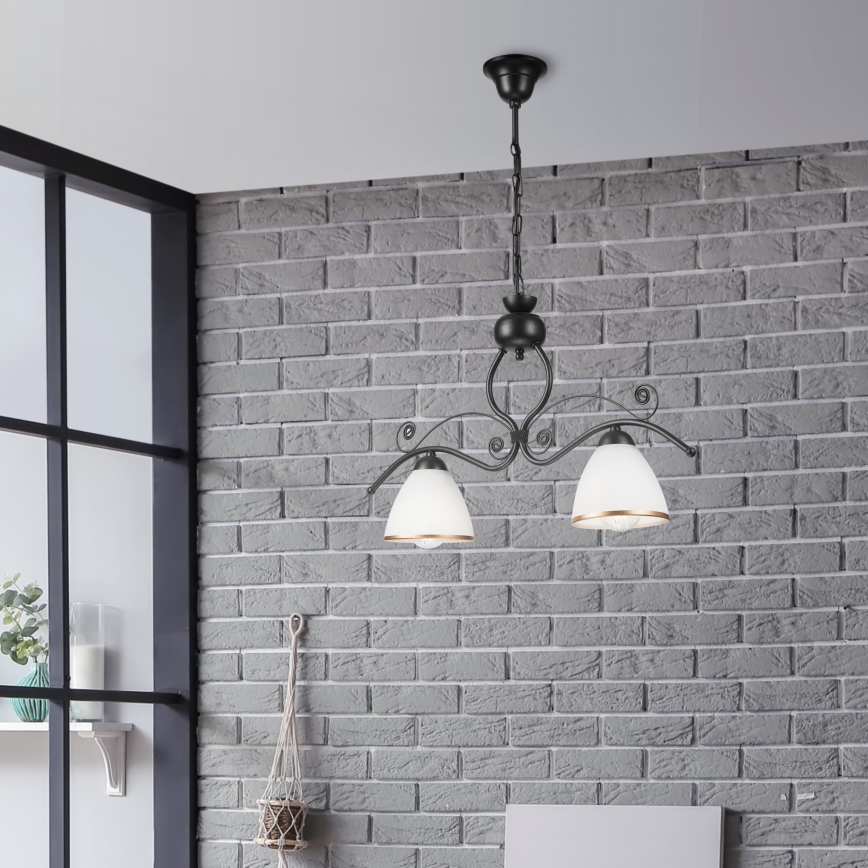 Hanglamp aan een ketting RETRO 2xE27/60W/230V zwart