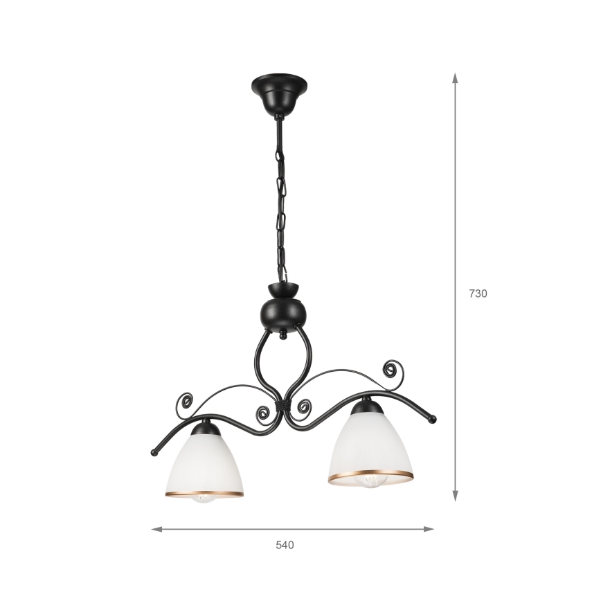 Hanglamp aan een ketting RETRO 2xE27/60W/230V zwart