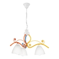 Hanglamp aan een ketting RETRO 3xE27/60W/230V wit/kleurrijk