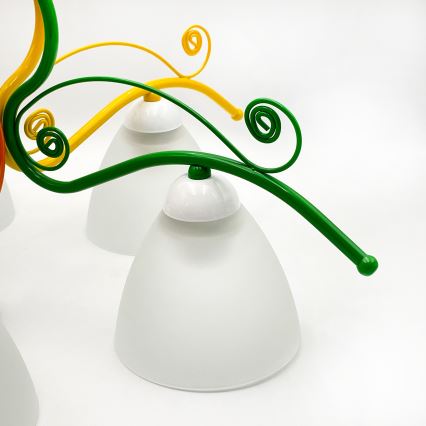 Hanglamp aan een ketting RETRO 5xE27/60W/230V wit/kleurrijk
