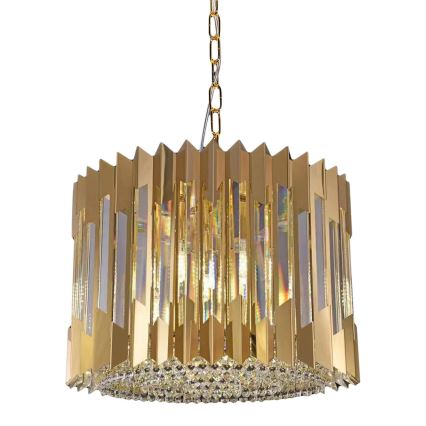 Hanglamp aan een ketting RITZ 7xE14/40W/230V diameter 42 cm goud