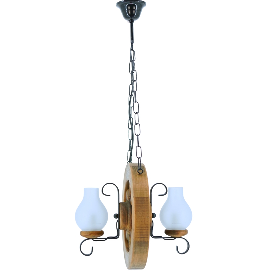Hanglamp aan een ketting ROATA 2xE14/40W/230V beuken - FSC gecertificeerd