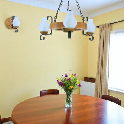 Hanglamp aan een ketting ROATA 3xE14/40W/230V beuken - FSC gecertificeerd