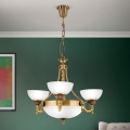 Hanglamp aan een ketting ROCCA 6xE27/60W/230V diameter 64 cm brons/wit