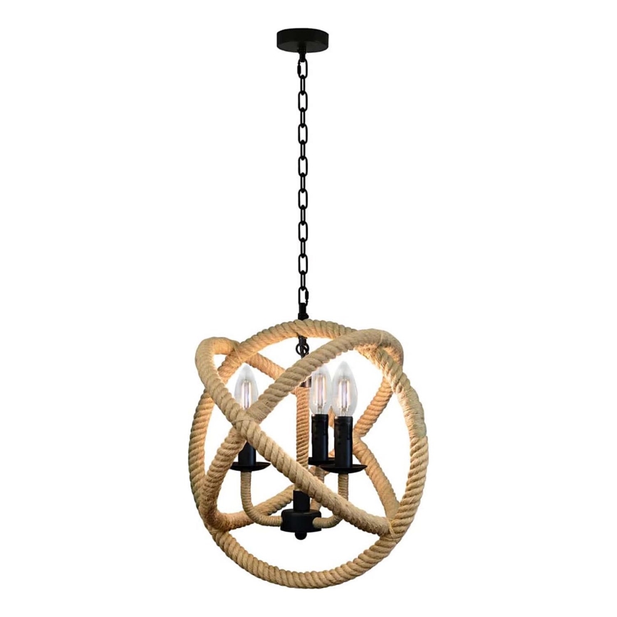 Hanglamp aan een ketting ROPE GLOBO 3xE14/10W/230V