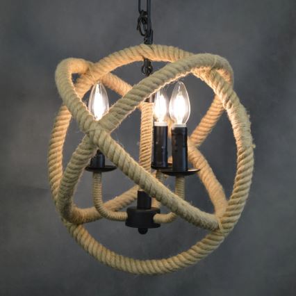Hanglamp aan een ketting ROPE GLOBO 3xE14/10W/230V