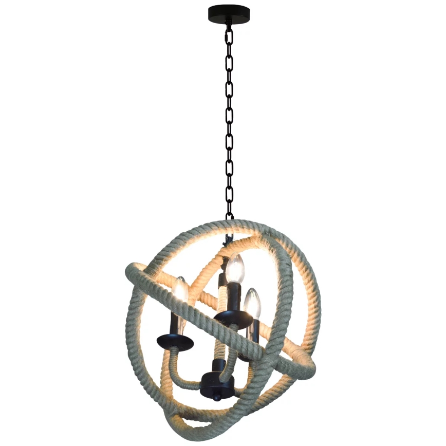 Hanglamp aan een ketting ROPE GLOBO 3xE14/10W/230V