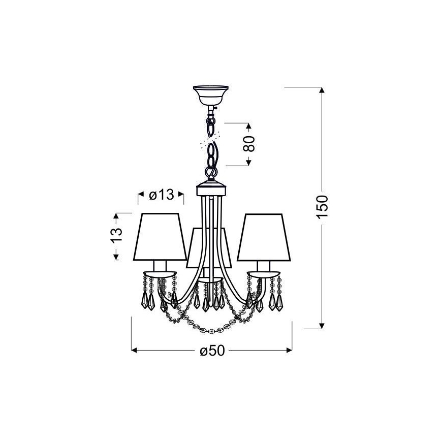Hanglamp aan een ketting RUTI 3xE14/40W/230V
