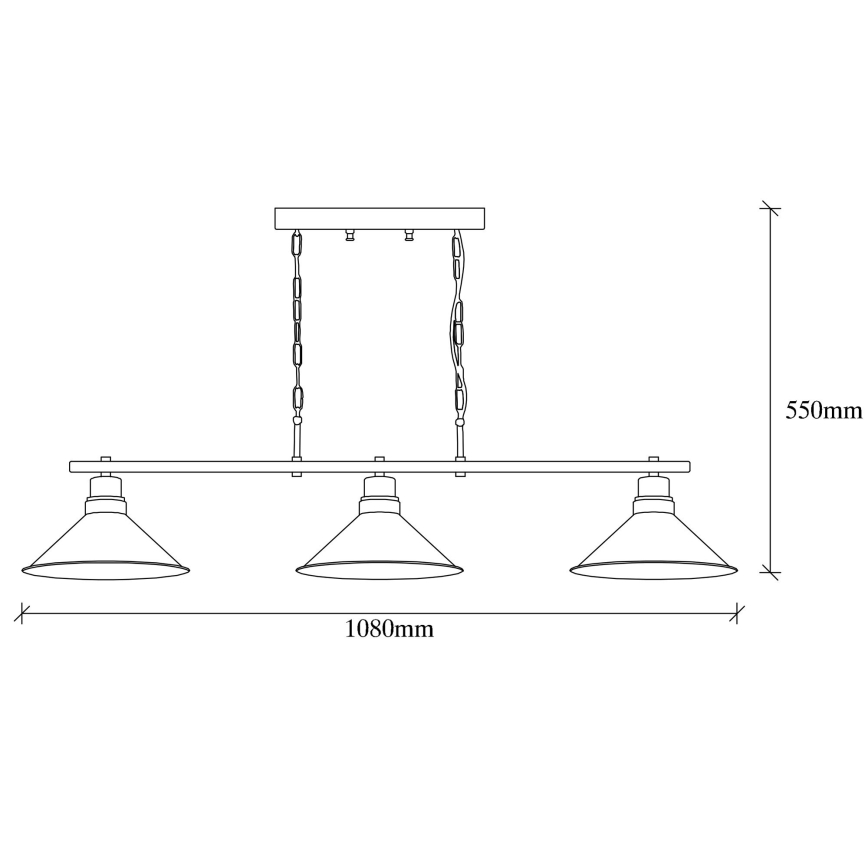 Hanglamp aan een ketting SIVANI 3xE27/100W/230V