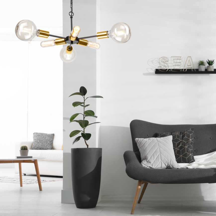 Hanglamp aan een ketting STARLA 6xE27/60W/230V