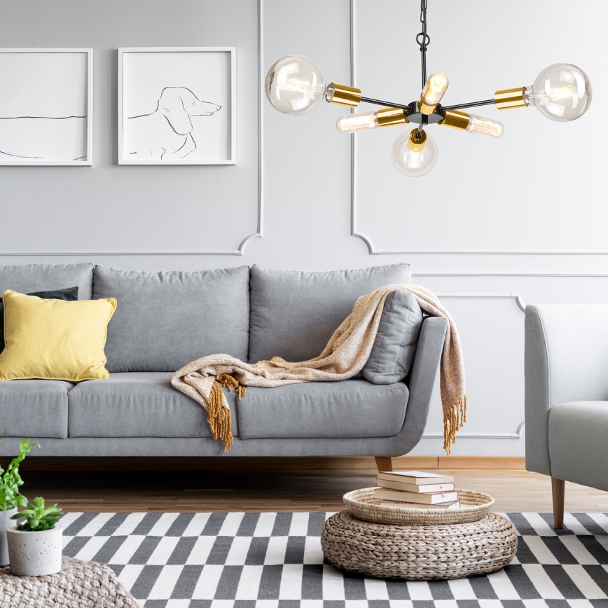 Hanglamp aan een ketting STARLA 6xE27/60W/230V