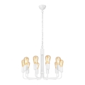 Hanglamp aan een ketting TIFFANY 10xE27/60W/230V wit