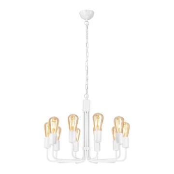 Hanglamp aan een ketting TIFFANY 10xE27/60W/230V wit