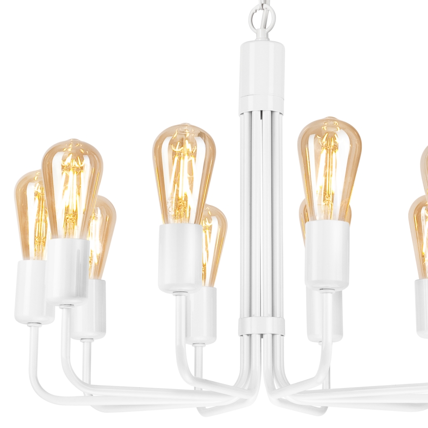 Hanglamp aan een ketting TIFFANY 10xE27/60W/230V wit