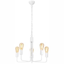 Hanglamp aan een ketting TIFFANY 5xE27/60W/230V wit