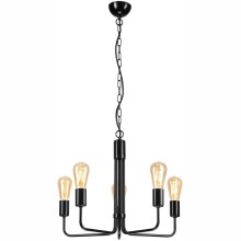 Hanglamp aan een ketting TIFFANY 5xE27/60W/230V zwart