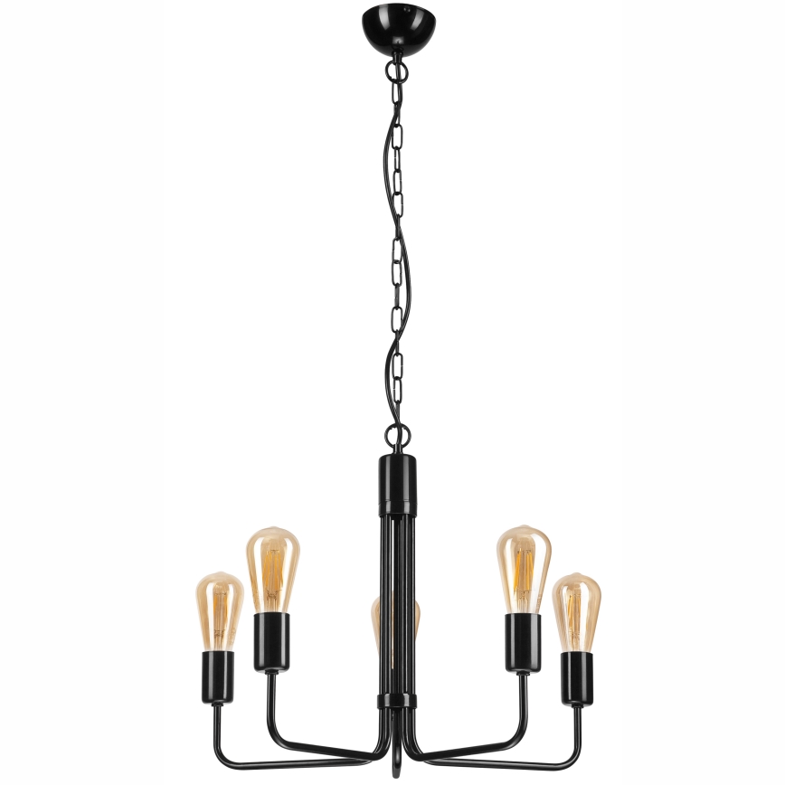 Hanglamp aan een ketting TIFFANY 5xE27/60W/230V zwart
