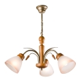 Hanglamp aan een ketting TULIPAN 3xE27/60W/230V beuken - FSC gecertificeerd