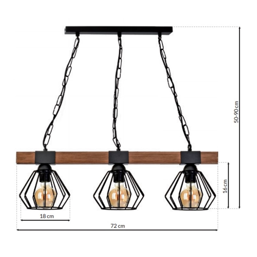 Hanglamp aan een ketting ULF 3xE27/60W/230V