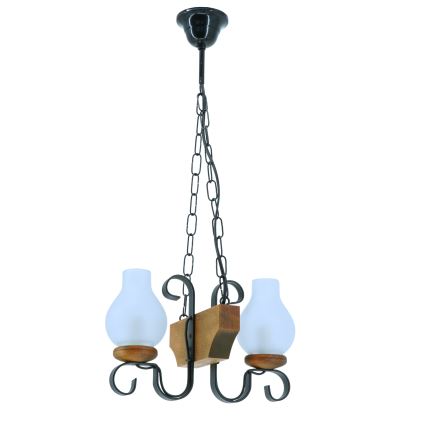 Hanglamp aan een ketting VELA 2xE14/40W/230V beuken - FSC gecertificeerd