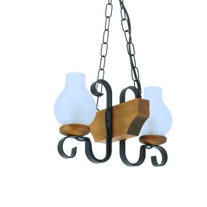 Hanglamp aan een ketting VELA 2xE14/40W/230V beuken - FSC gecertificeerd