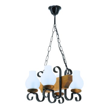 Hanglamp aan een ketting VELA 4xE14/40W/230V beuken - FSC gecertificeerd