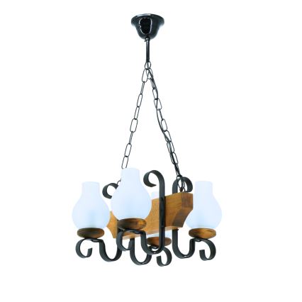 Hanglamp aan een ketting VELA 4xE14/40W/230V beuken - FSC gecertificeerd