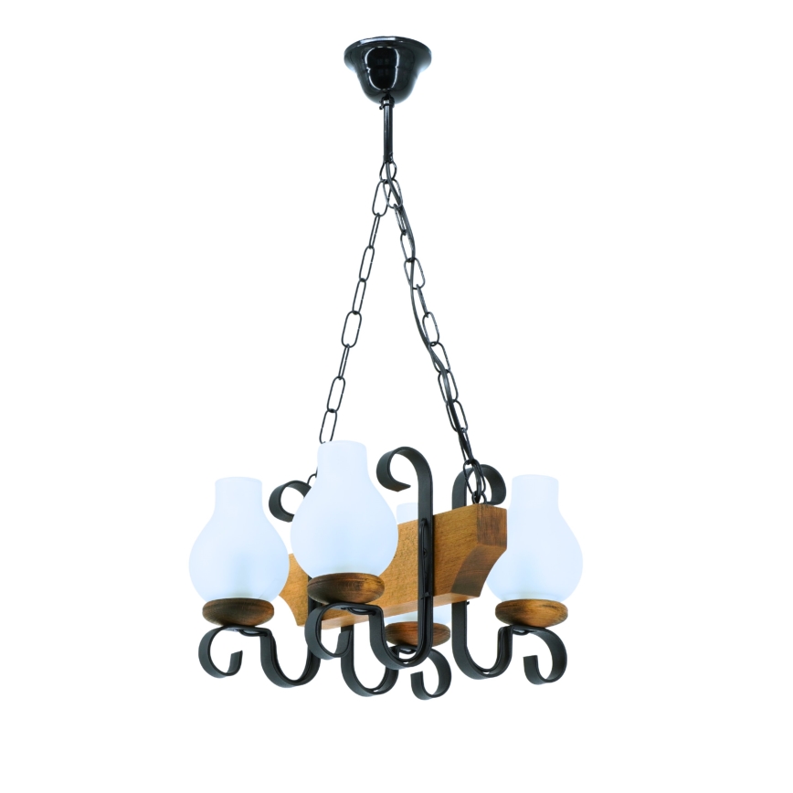Hanglamp aan een ketting VELA 4xE14/40W/230V beuken - FSC gecertificeerd