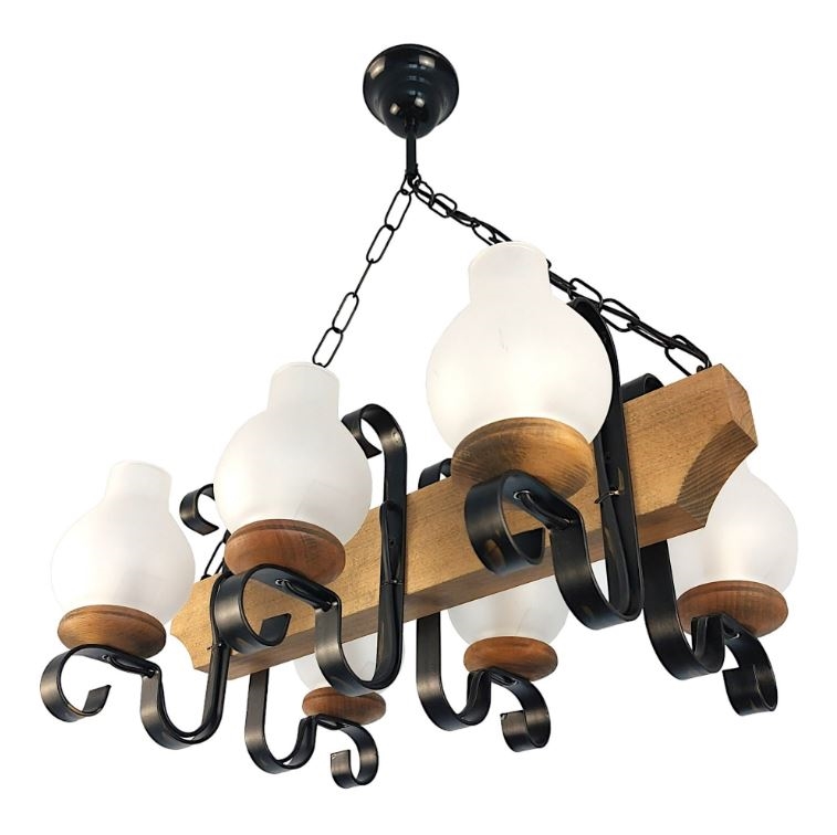 Hanglamp aan een ketting VELA 6xE14/40W/230V beuken