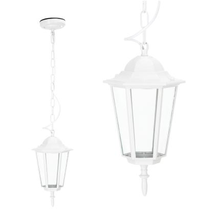 Hanglamp aan een ketting voor buiten 1xE27/60W/230V IP44 wit
