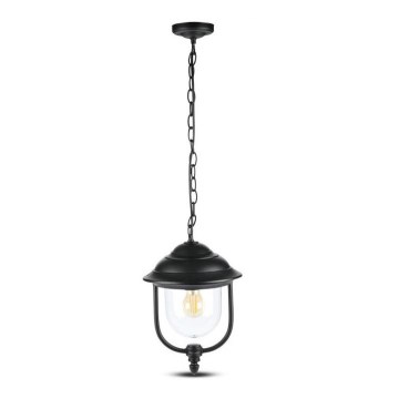 Hanglamp aan een ketting voor buiten 1xE27/60W/230V IP44 zwart