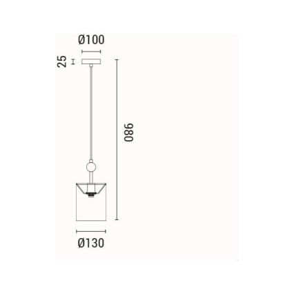 Hanglamp aan een koord 1xE14/15W/230V