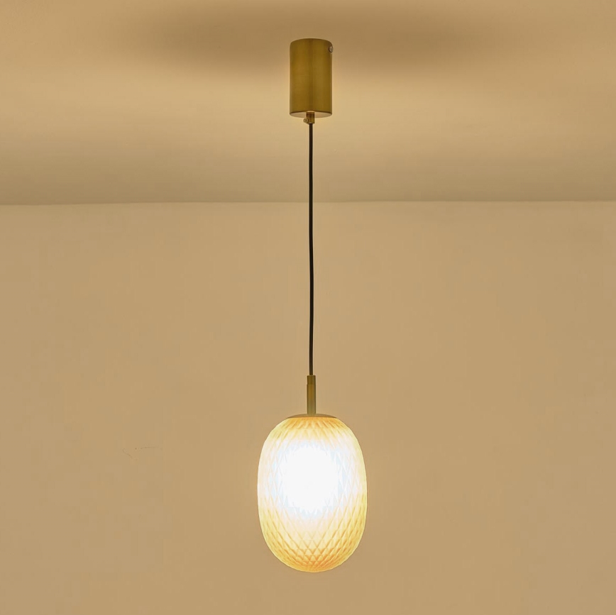 Hanglamp aan een koord 1xE14/25W/230V bruin pr. 15 cm