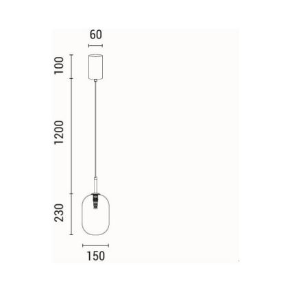 Hanglamp aan een koord 1xE14/25W/230V bruin pr. 15 cm