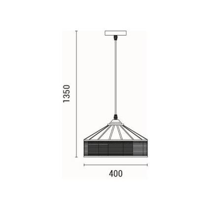 Hanglamp aan een koord 1xE27/15W/230V beige